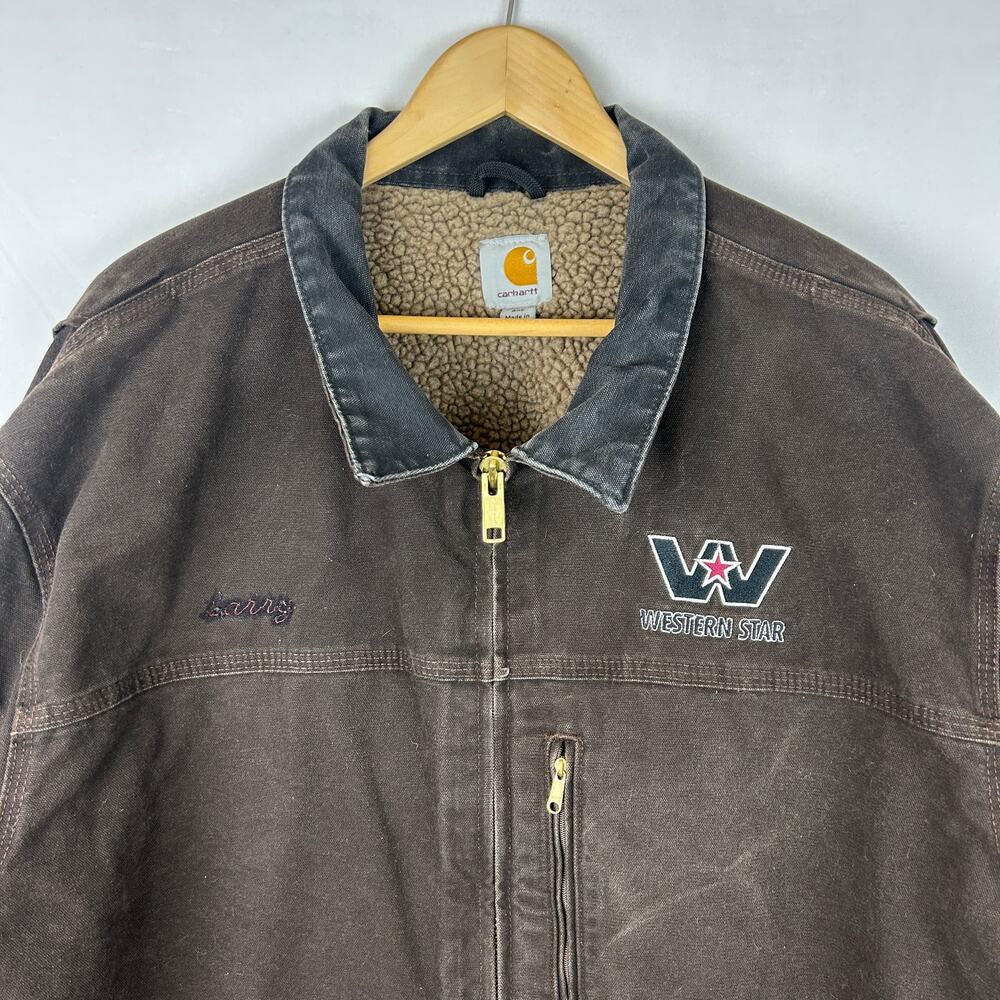 Carhartt Ridge Coat Sherpa Lined Sandstone Jacket Brown C61 DKB Men's Size 2XL